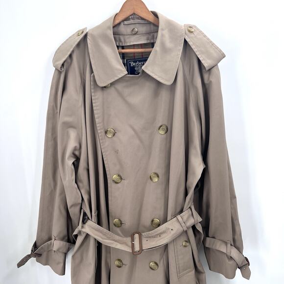 Vintage Burberrys of London Tan Trench Coat with Nova Check Lining Mens 44 - Picture 4 of 16